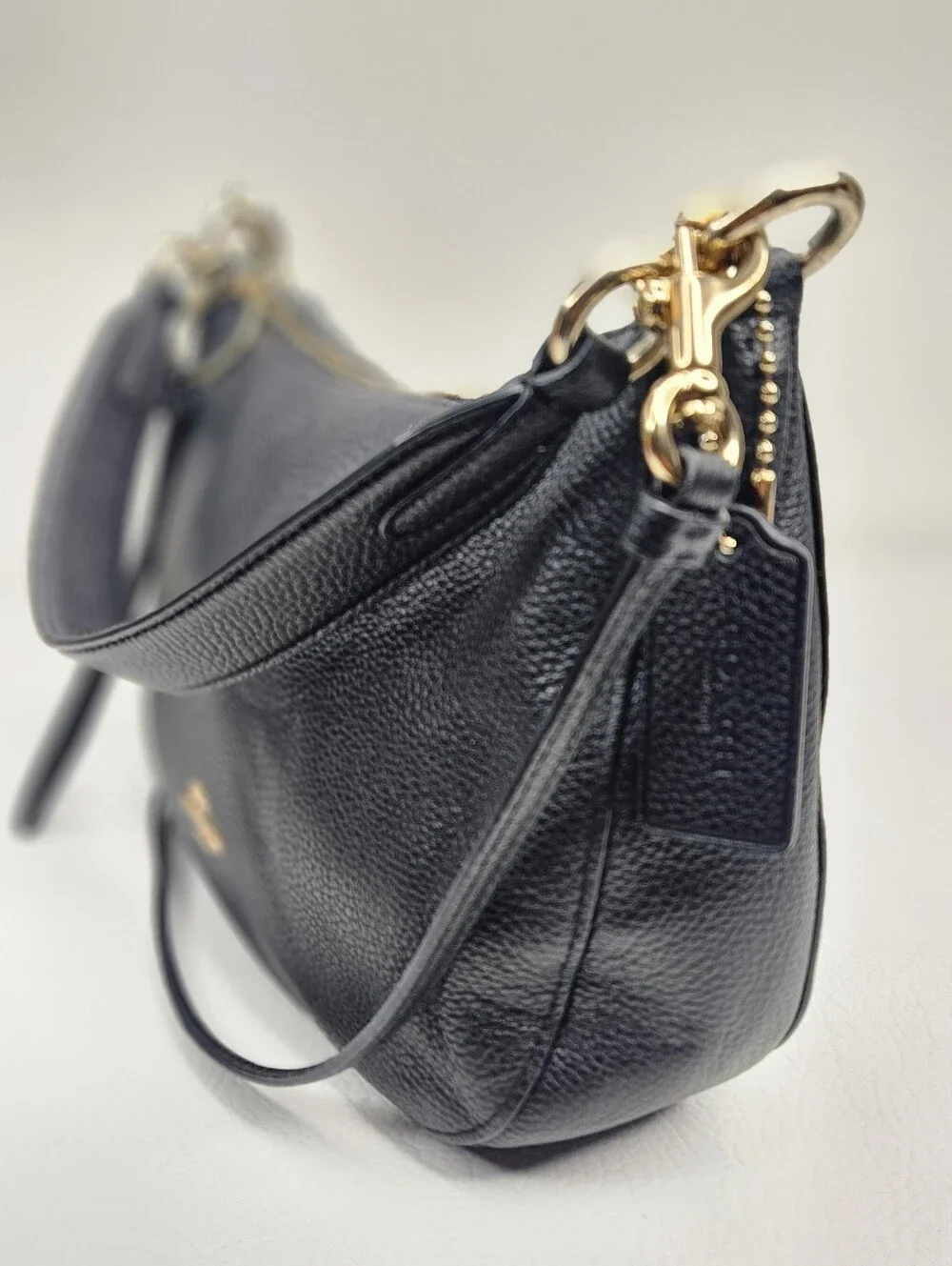 Authentic Coach Chelsea Convertible Hobo Crossbody Shoulder Bag Black Leather